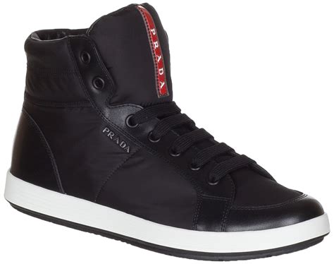 prada 2018 sneakers|high top black prada sneakers.